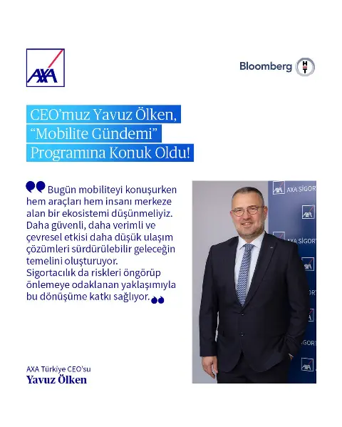 AXA Sigorta CEO'su Yavuz Ölken, Bloomberg HT'de mobiliteyi anlattı