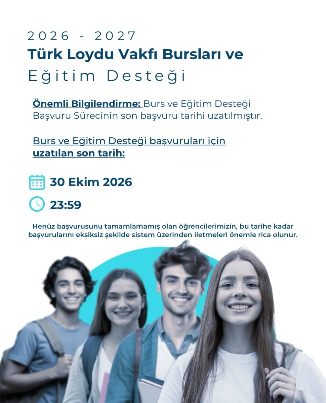 Türk Loydu Vakfı Burs ve Eğitim Desteği başvuru süresini uzattı