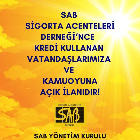 SAB yönetim kurulu açık ilanı: sarı güneş ışını zemininde koyu mavi yazı