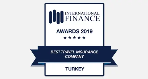 GIG Sigorta'nın International Finance 2019 en iyi seyahat sigortası şirketi ödül rozeti