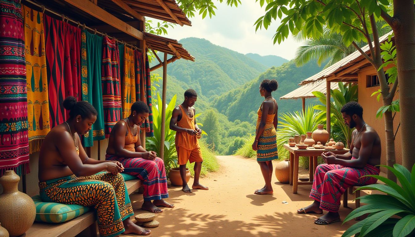 (English) Exploring the Vibrant Markets of Ghana: A Cultural Overview, Handcrafted Treasures: The Artisans Behind Ghana's Local Crafts, Sustainable Tourism: Supporting Ghana's Local Economy Through Artisan Markets